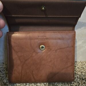 Buxton Brown Leather Clutch